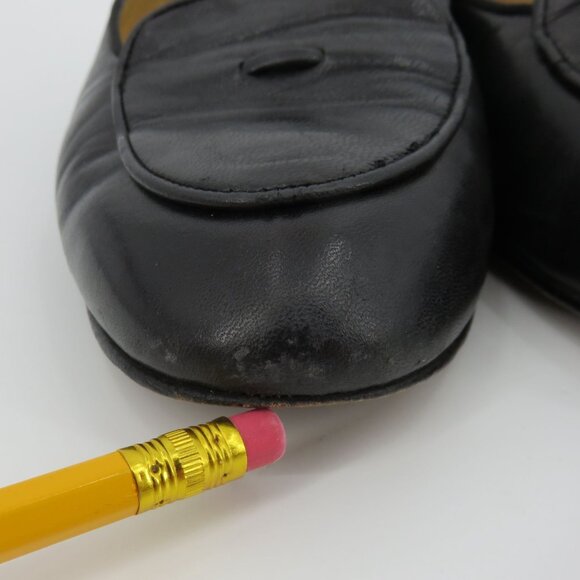 Brooks Brothers Women 8 M Solid Black Leather Loafers Slip On Shoes Flats Italy - Picture 5 of 16